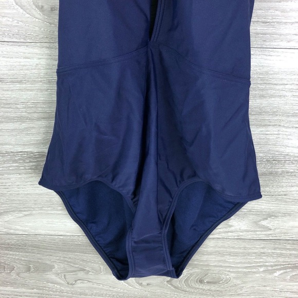 TED BAKER NWT $149 HALTER PIKAA ONE PIECE SWIMSUIT NAVY SIZE 10 US - Picture 4 of 12